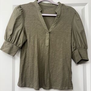 Habitual Olive Button-Up Blouse